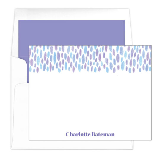Purple Watercolor Topper Flat Note Cards